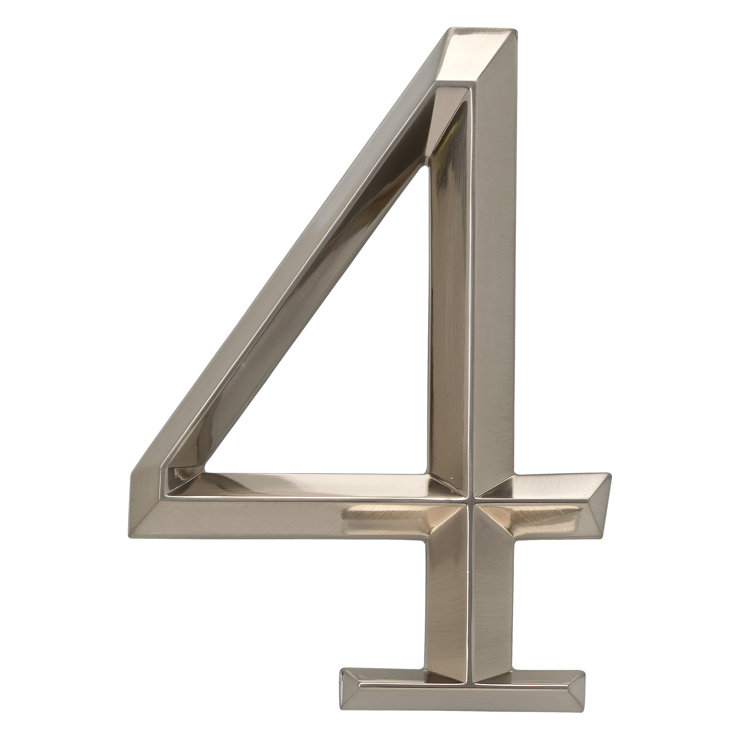 6-Inch Polished Nickel Metal Number 2 House Address