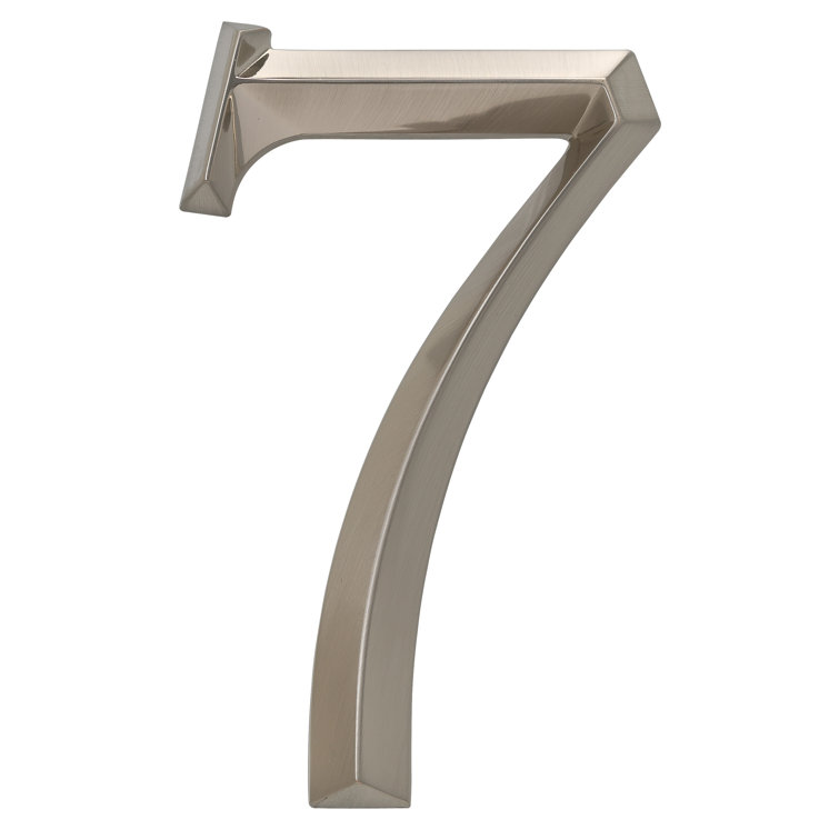 6-Inch Polished Nickel Metal Number 2 House Address