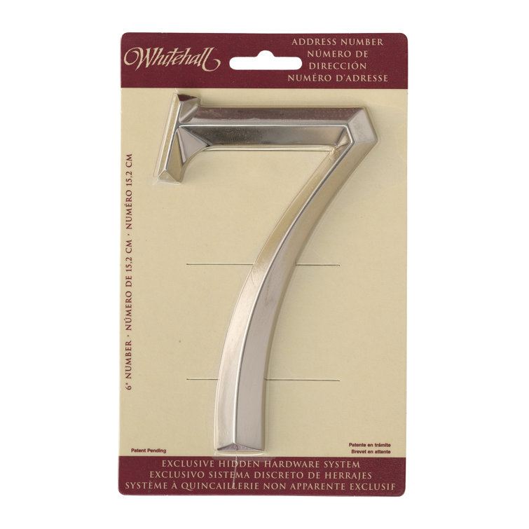 6-Inch Polished Nickel Metal Number 2 House Address