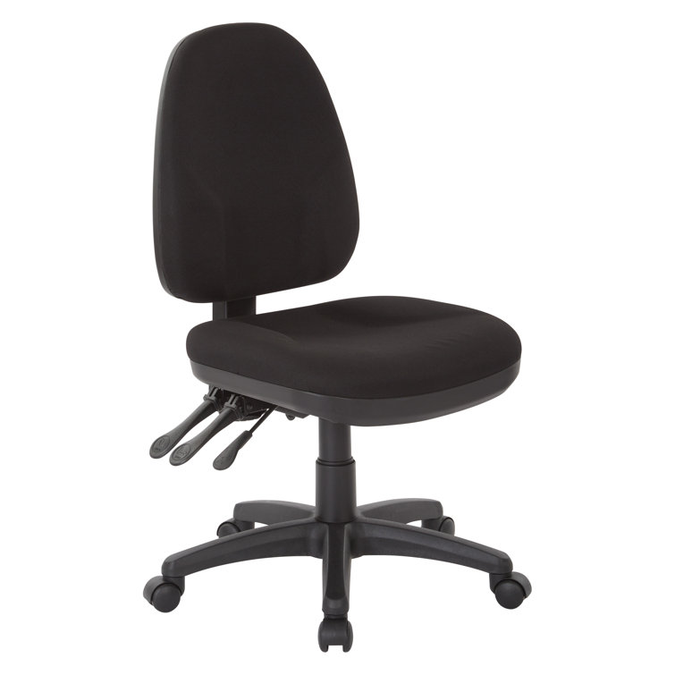 Icon Black 44'' Ergonomic Swivel Task Chair with Lumbar Support