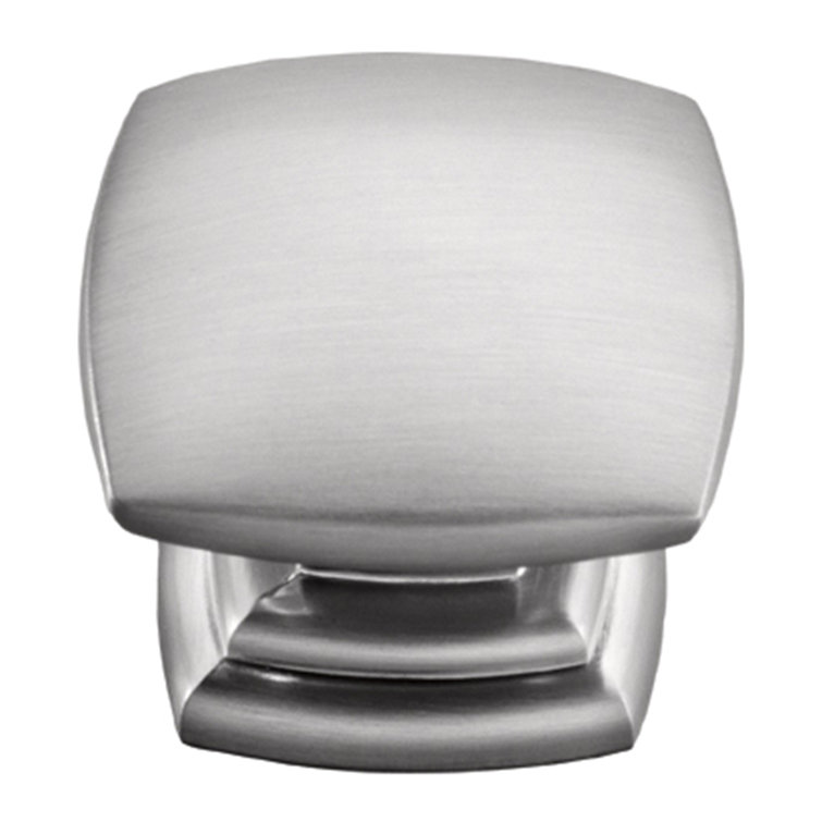 Brushed Nickel Square Modern Cabinet Knob with Mounting Hardware