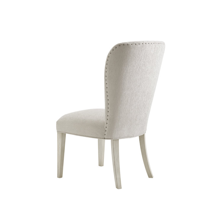 Transitional Baxter Upholstered Side Chair in Cream and Gray