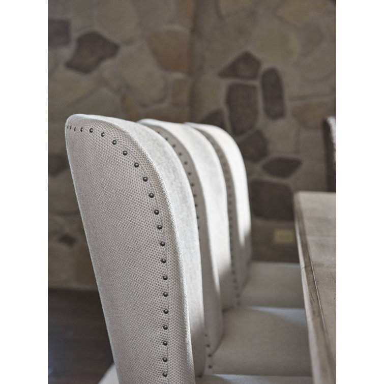 Transitional Baxter Upholstered Side Chair in Cream and Gray