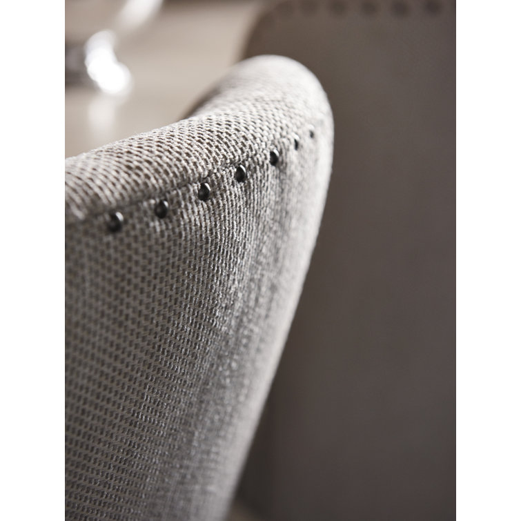 Transitional Baxter Upholstered Side Chair in Cream and Gray