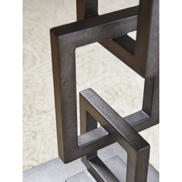 Deerwood 20" Gray Wood and Metal Rectangular Side Table