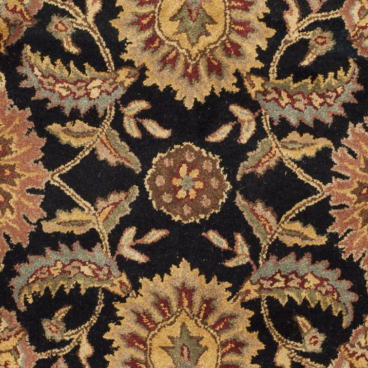 Redwood Hand Tufted Wool Black and Rust Red Oriental Rug