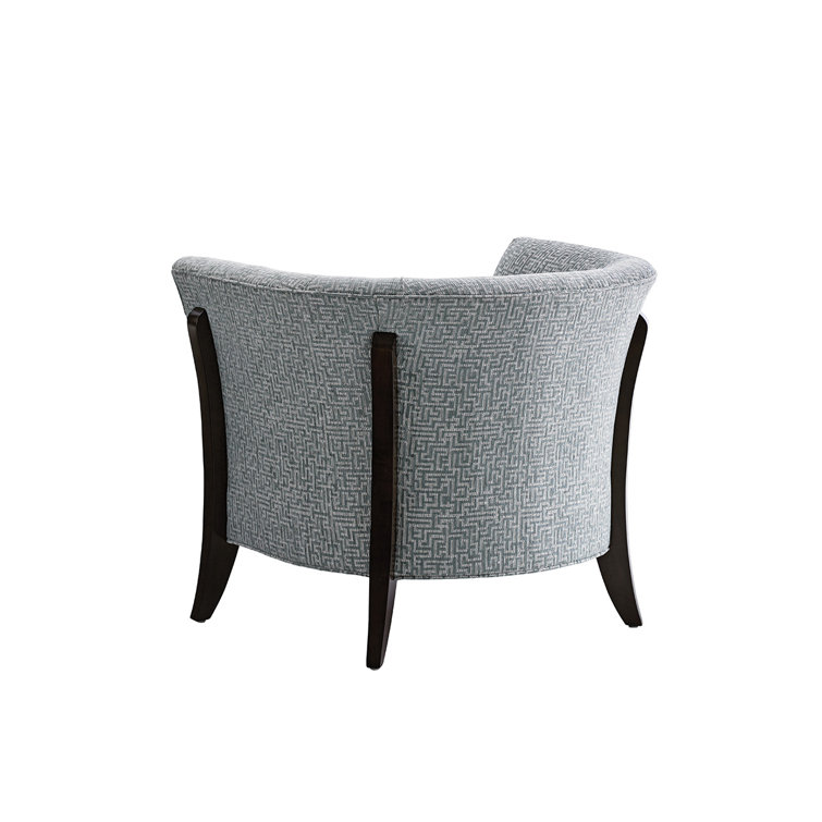 Gray Shadow Ridge Barrel Chair with Dark Brown Legs