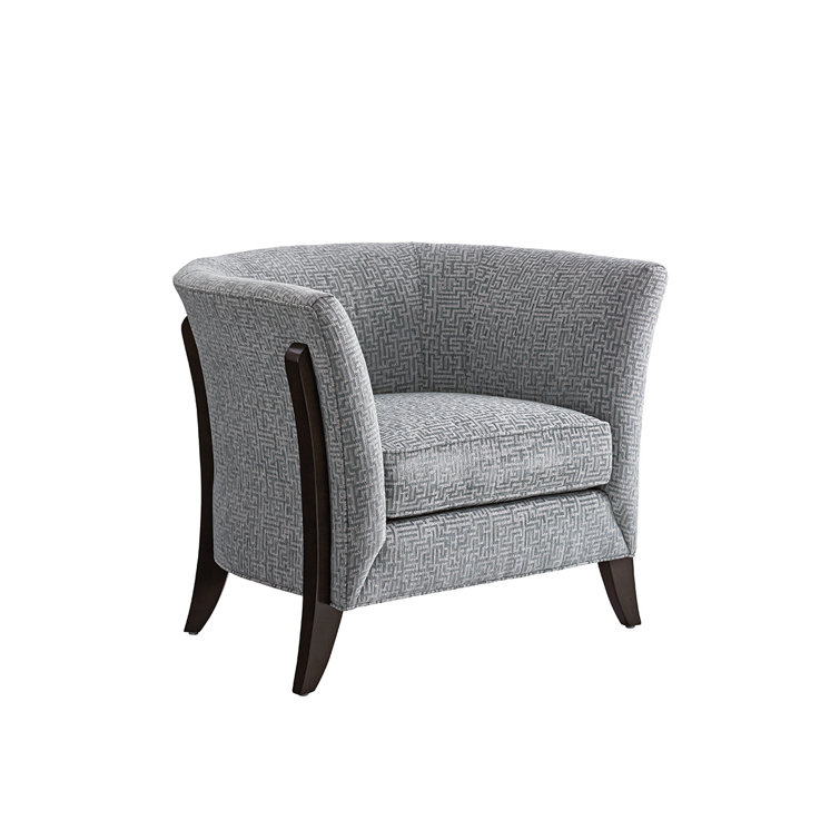 Gray Shadow Ridge Barrel Chair with Dark Brown Legs