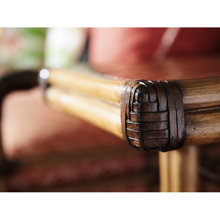 Twin Palms 22'' Brown Rattan and Bamboo Accent Table