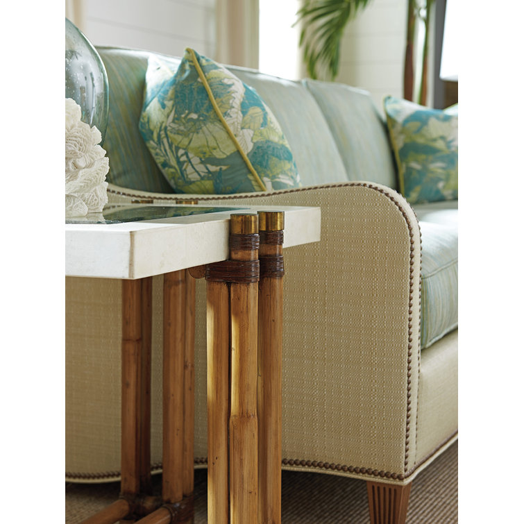 27'' Square Beige Wood & Metal Los Cabos Lamp Table