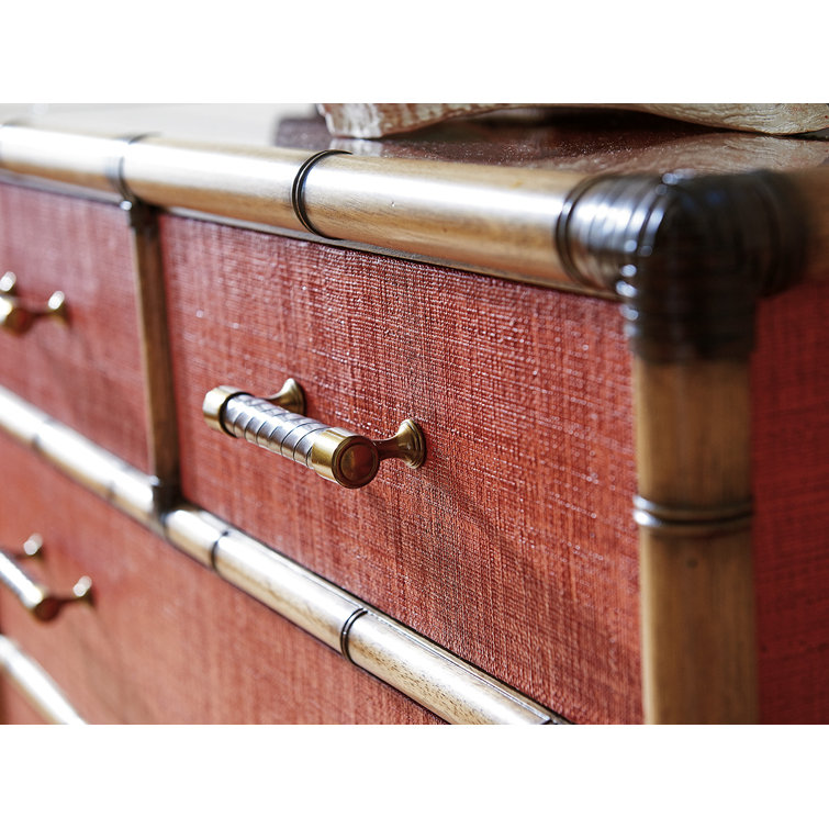 Bermuda Sands 44'' Red Coral Coastal 4-Drawer Chest