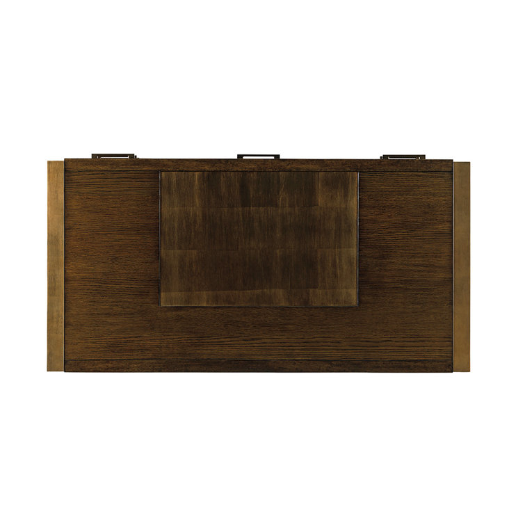 Transitional 60'' White Oak Home Office Desk with 5 Drawers