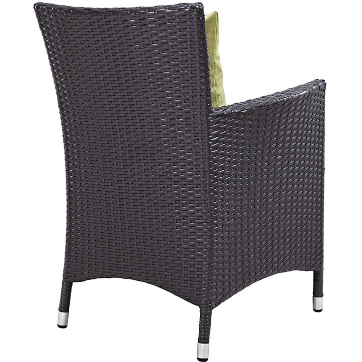 Espresso Peridot Wicker Rattan Outdoor Patio Armchair with Cushions