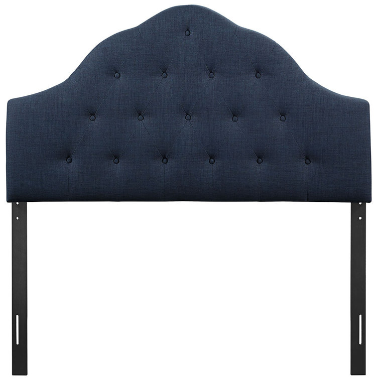 Gray Tufted Upholstered King Fabric Headboard