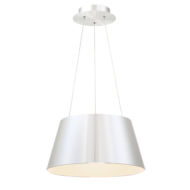 Vida Contemporary 24" LED Drum Pendant in Brushed Aluminum