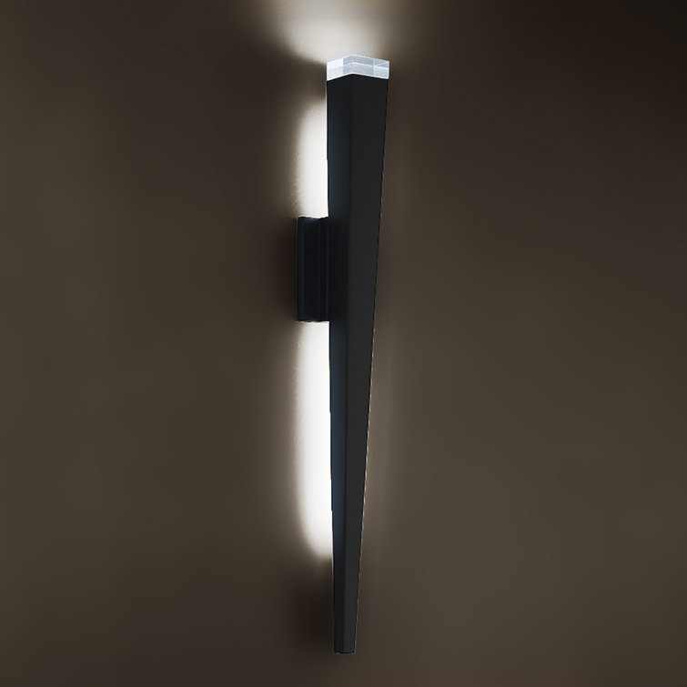 Black LED Wall Sconce with Clear Crystal Shade