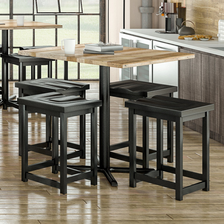 Urban Loft 42" Square Reclaimed Wood Counter Table in Natural Vintage