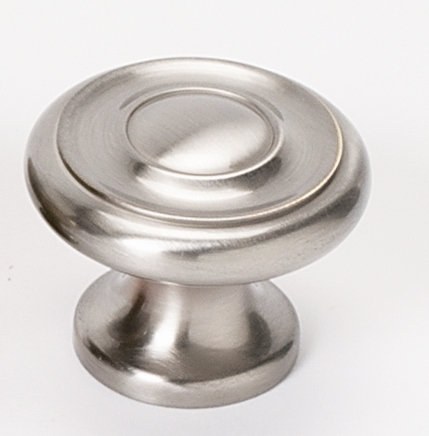 Satin Nickel Round Traditional Cabinet Knob with Mounting Hardware