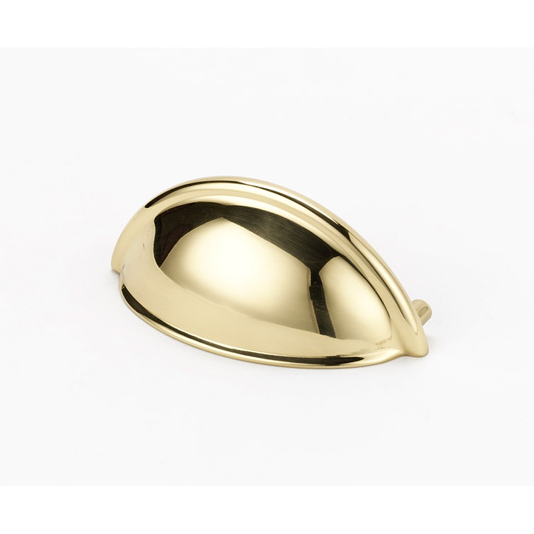 Polished Brass 3" Modern Cup Pull with Mounting Hardware