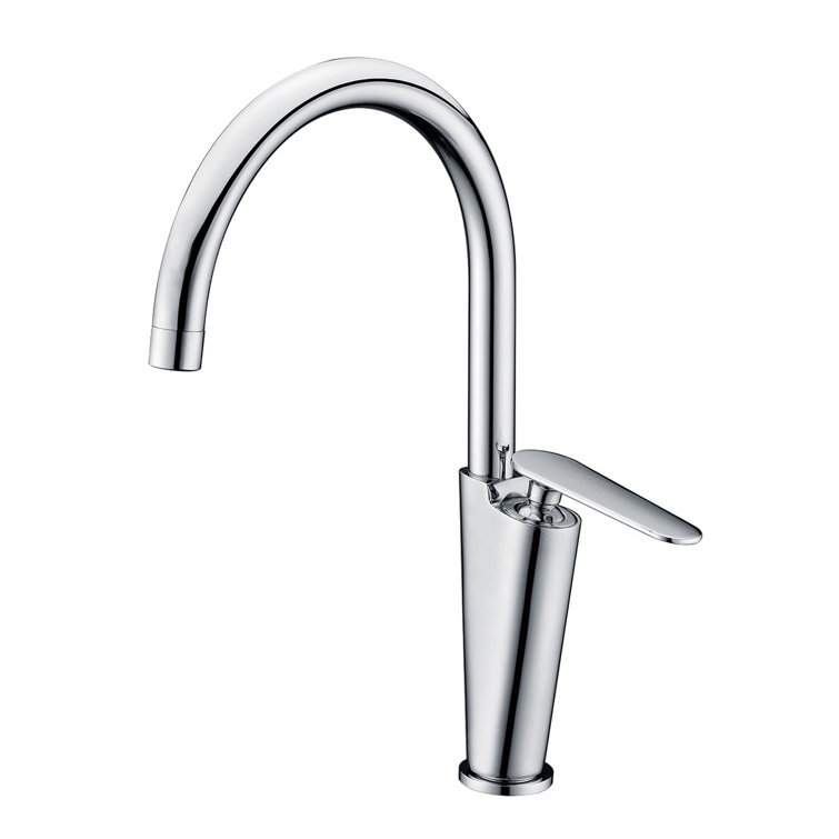 Polished Chrome Single-Handle Gooseneck Bathroom Faucet