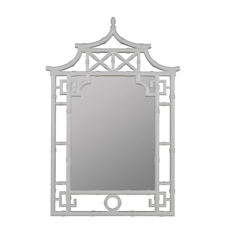 Glossy White Rectangular Polyurethane Wall Mirror
