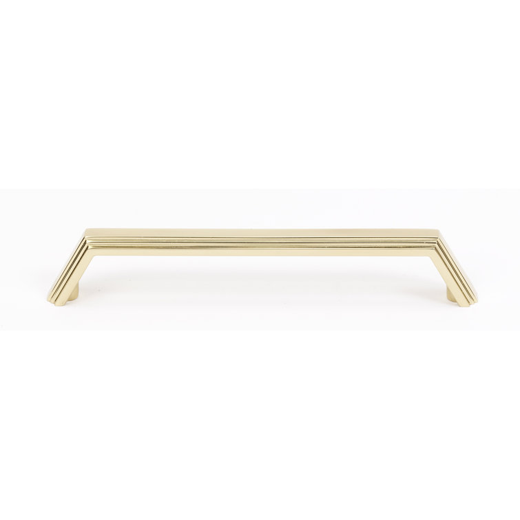 Polished Brass Modern Bar Pull with Mounting Hardware