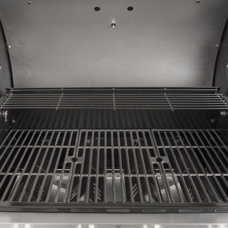 Stainless Steel Black 4-Burner Propane Gas Grill with Side Burner
