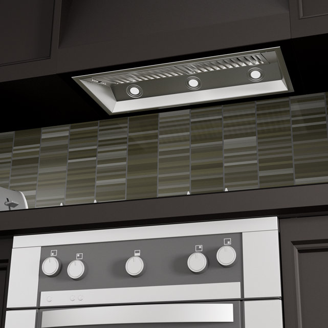 34" Stainless Steel Under Cabinet Range Hood Insert with LED Lighting
