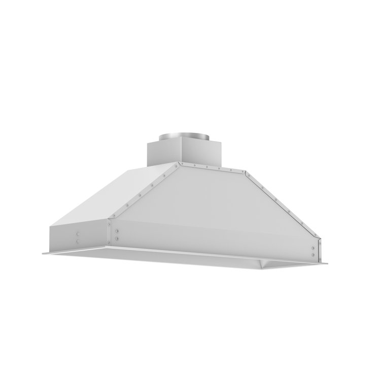 46-Inch Brushed Stainless Steel Range Hood Insert with LED Lighting