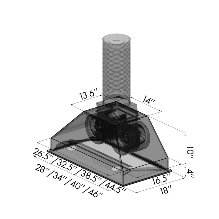 40" Stainless Steel Ducted Insert Range Hood