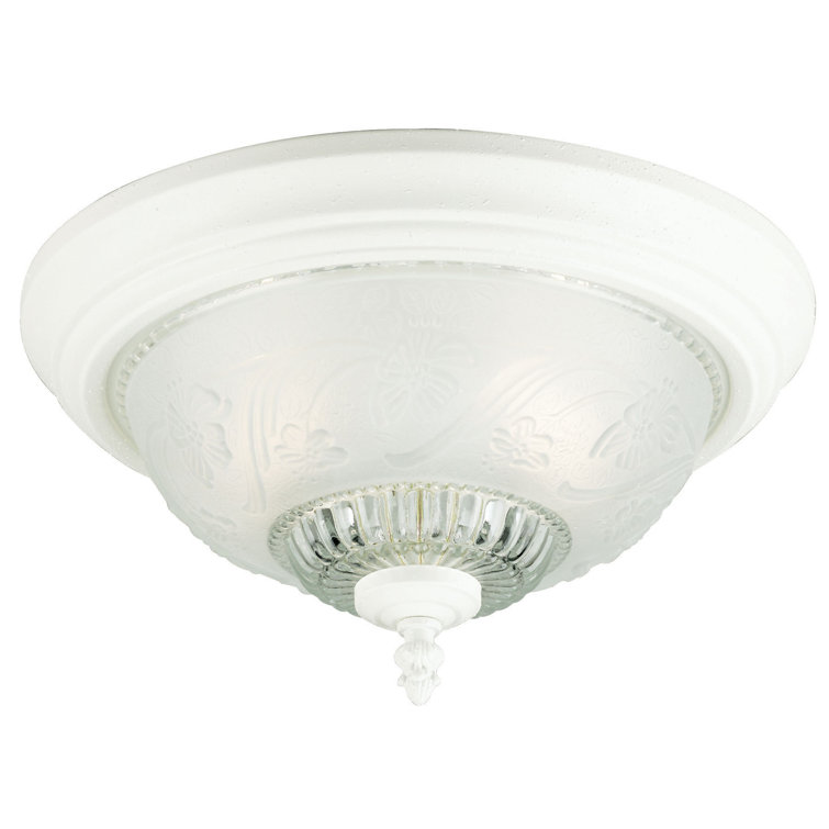 Westinghouse Harmony Vintage White Glass Floral Flush Ceiling Light