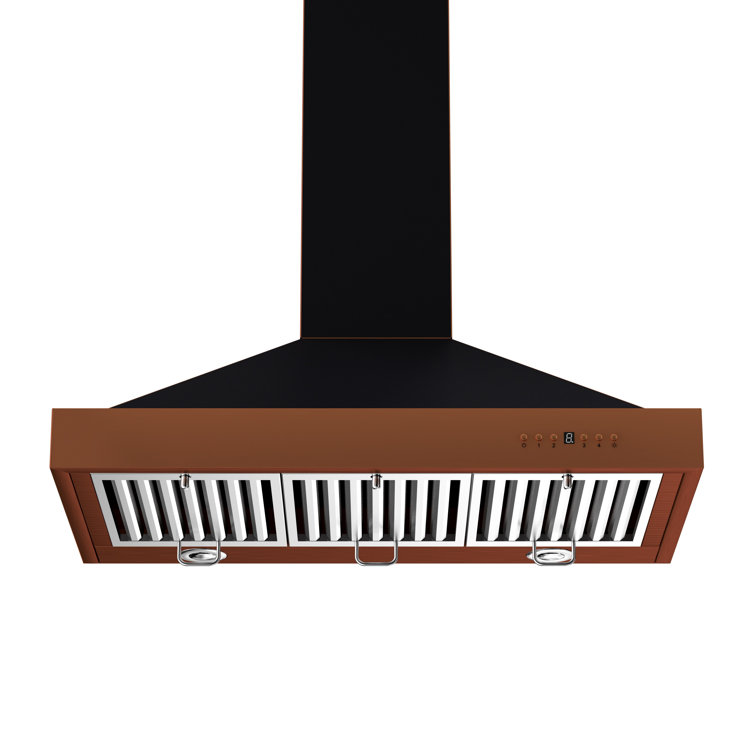 30" Oil-Rubbed Bronze and Copper Wall Mount Range Hood