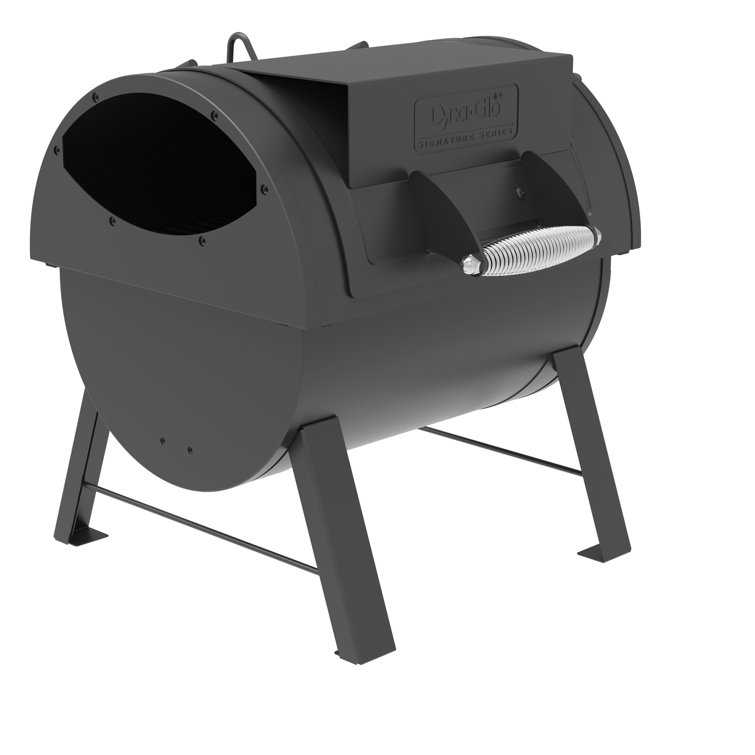 Portable Black Steel Tabletop Charcoal Grill with Smoker