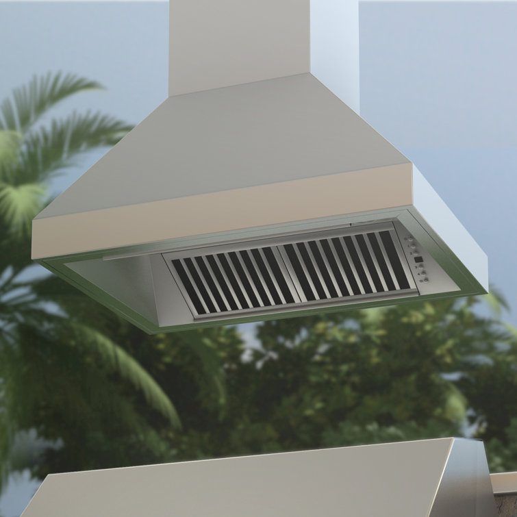 36'' Stainless Steel Convertible Island Range Hood with Charcoal Filter