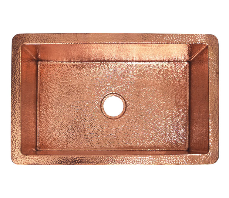 Polished Copper 30" Single Basin Undermount Kitchen Sink