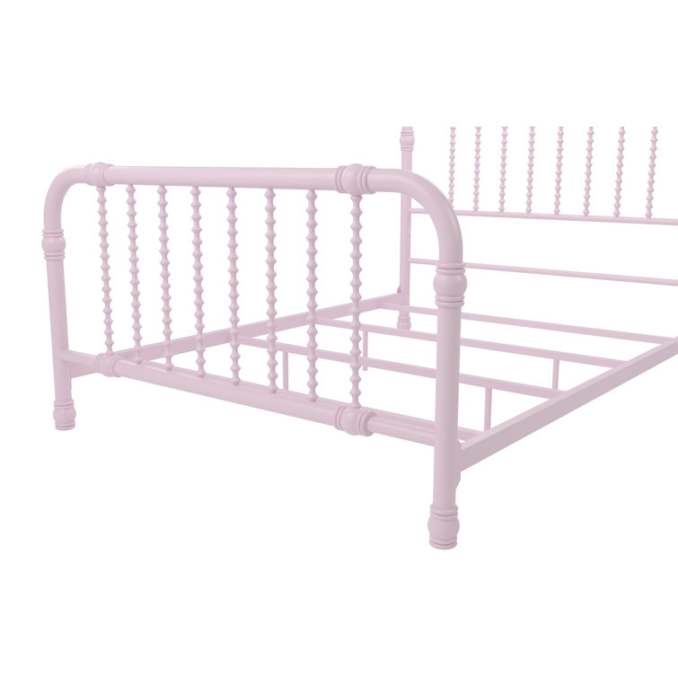 Gold Full Metal Bed with Scrollwork Headboard