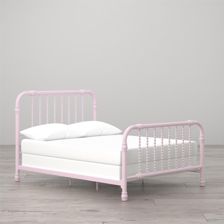 Gold Full Metal Bed with Scrollwork Headboard
