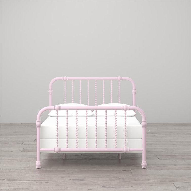 Gold Full Metal Bed with Scrollwork Headboard