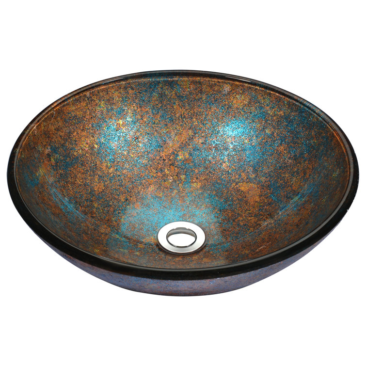Emerald Burst Handcrafted Glass Above-Counter Vessel Sink