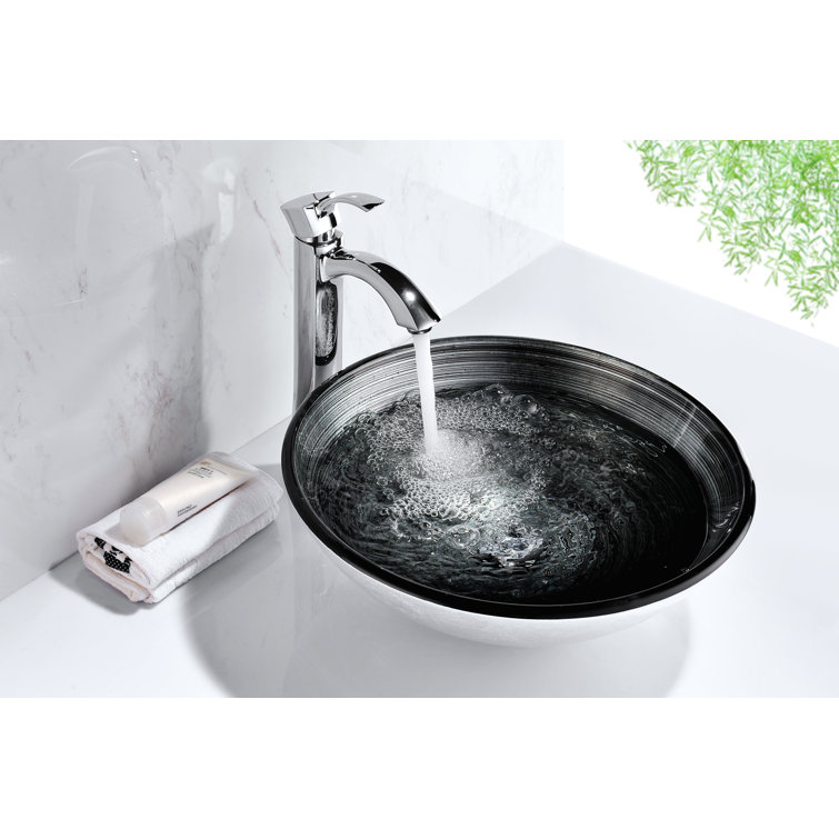 Tara 16.5'' Precious Storm Glass Circular Vessel Sink