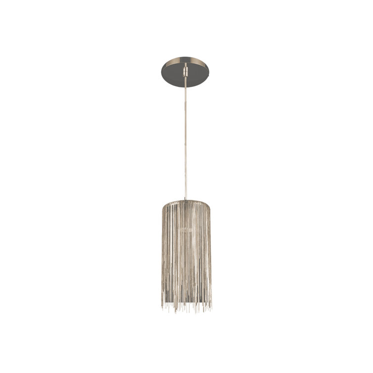 Chrome Crystal Mini Pendant Light with Flowing Chains