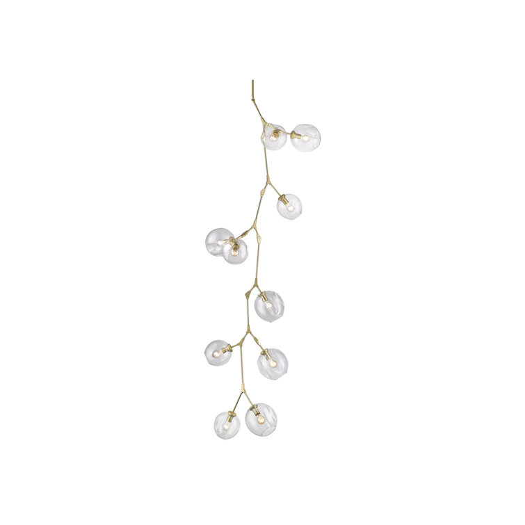 Fairfax Brushed Brass 10-Light Chandelier with Clear Glass Globes