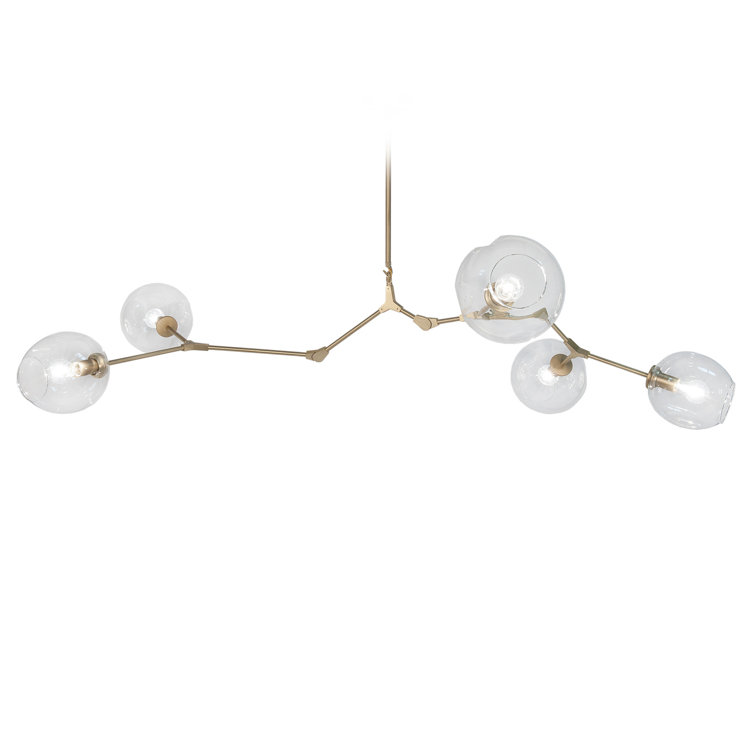 Fairfax Adjustable Arm Sputnik Chandelier in Brushed Brass