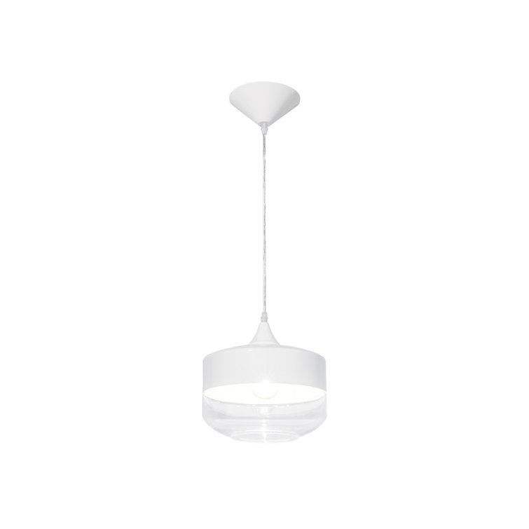 Robertson Blvd Contemporary White 10" Glass Pendant Light