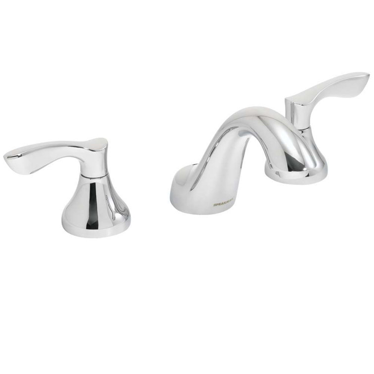 Polished Chrome Widespread Bathroom Faucet with Lever Handles