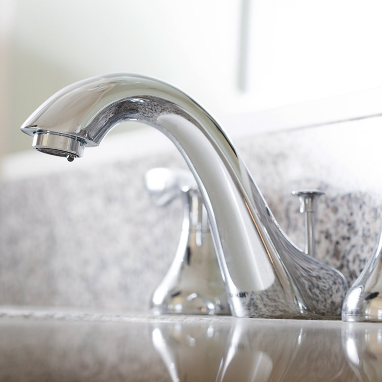 Polished Chrome Widespread Bathroom Faucet with Lever Handles