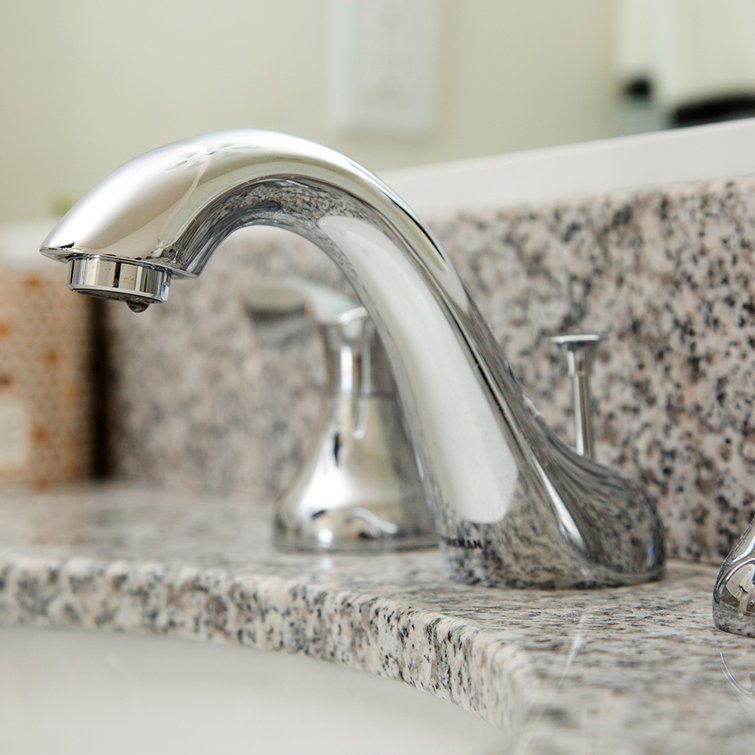 Polished Chrome Widespread Bathroom Faucet with Lever Handles