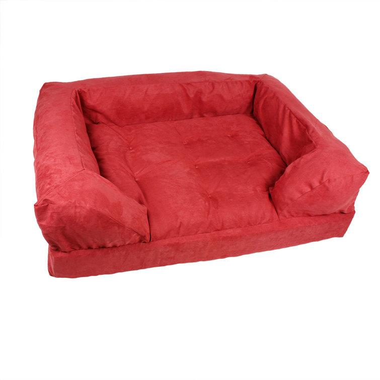Medium Orthopedic Buckskin Suede Bolster Dog Sofa