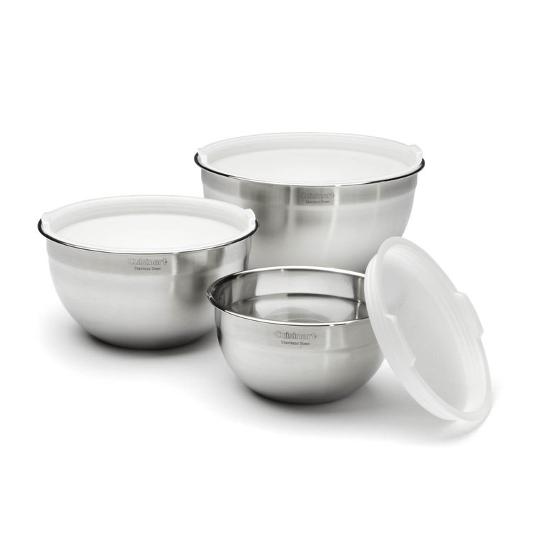 Cuisinart 3-Piece Stainless Steel Mixing Bowl Set with Lids