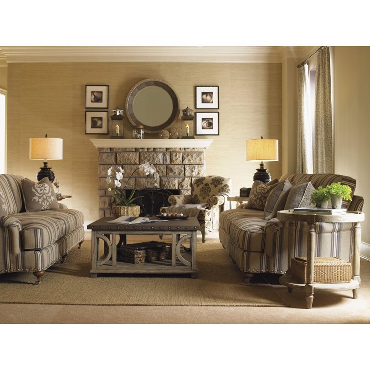 Elegant Traditional Square Wood and Metal Cocktail Table in Taupe-Gray
